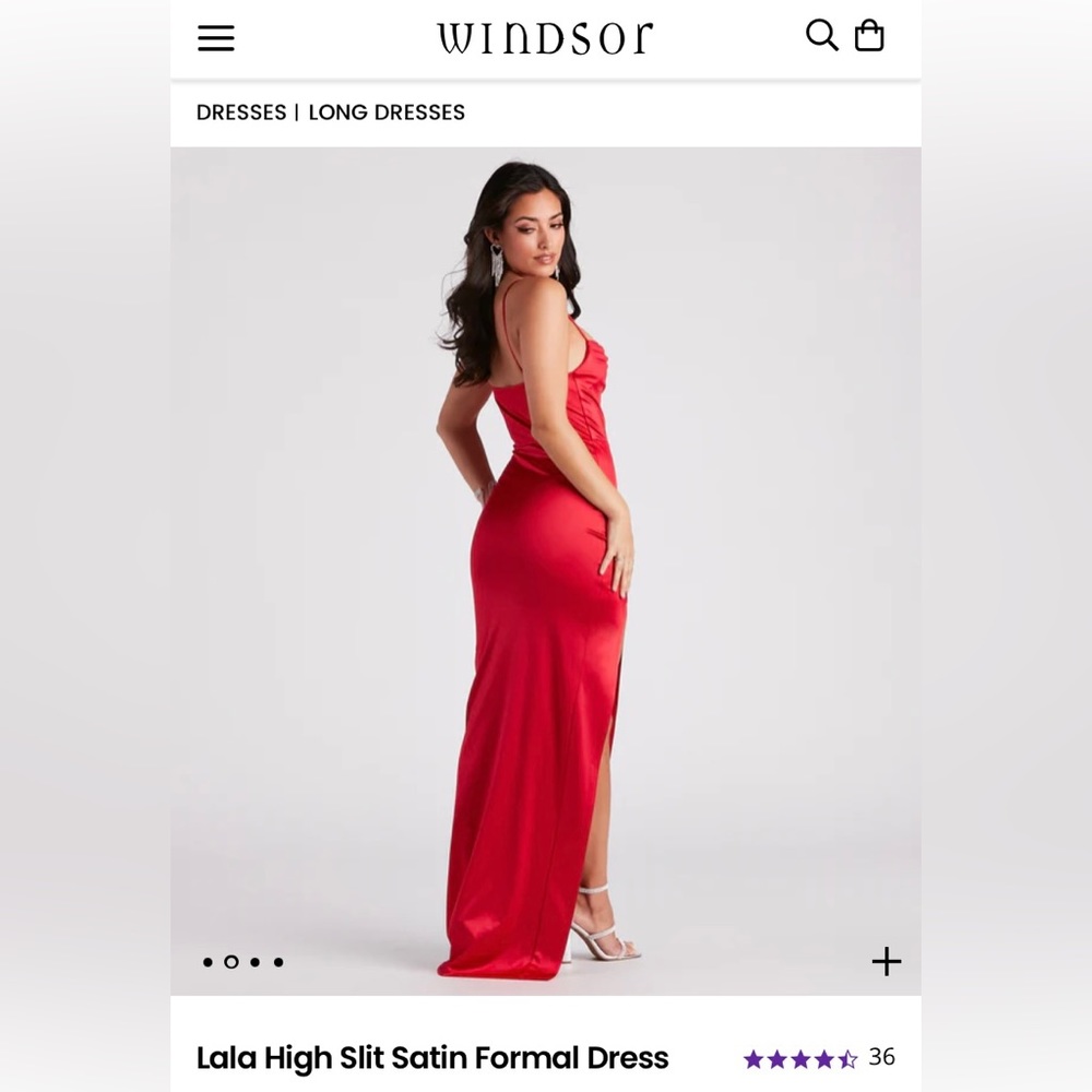 WINDSOR Lala High Slit Satin Formal Dress
